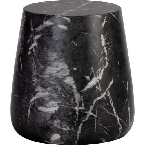 Aries Outdoor Side Table in Black Marble Look Finish Concrete